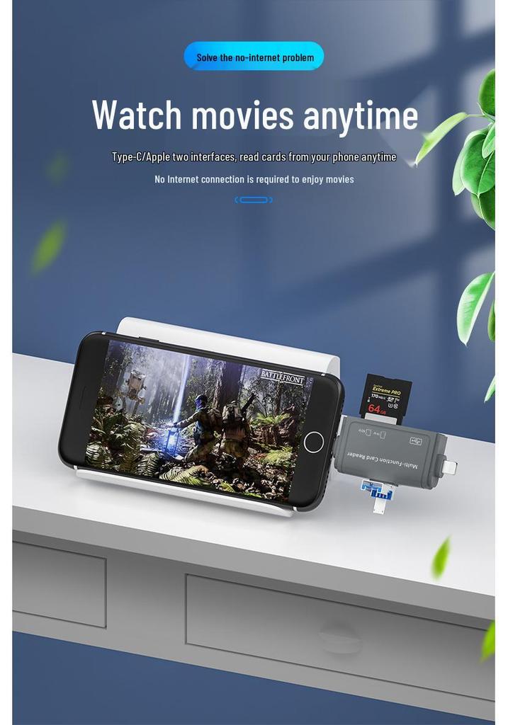 Многофункциональный OTG-кардридер 7-в-1 для USB, Type-C, Android и компьютеров