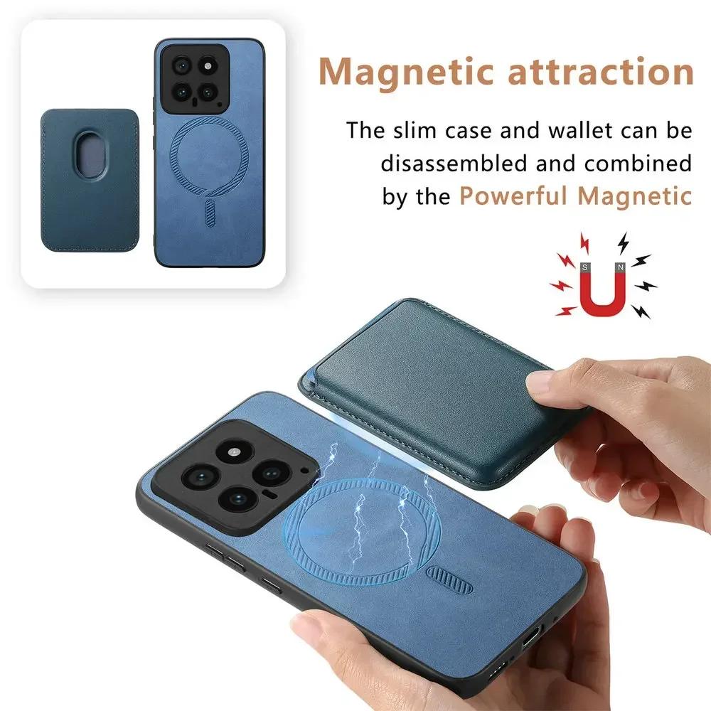 For Detachable 2 in 1 Leather Case for Xiaomi 14T Pro 14 T 13T 14ultra Wallet Card Pocket Magnetic Cover for Mi 14Tpro