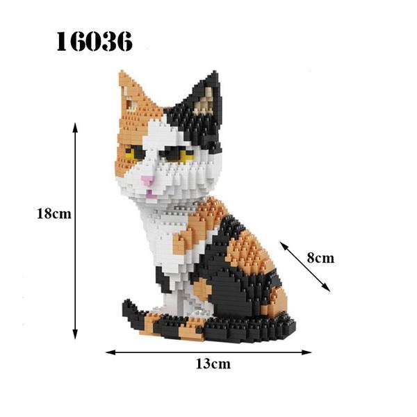 Новые маленькие блоки, милая модель собаки хаски, пластиковые строительные кирпичи, развивающие детские игрушки, фигурки кошек из мультфильма, подарки