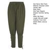 Men Pants Medieval Vikings Pirate Ankle-banded Strap Elastic Loose Waist Pleated Lace-up Solid Color Cropped Trousers Cosplay Performance Costume