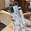 Cartoon Phone Holder Phone Case For TCL 40SE/T610K Wristband Waterproof Durable Soft Case Shockproof Anti-knock Cute