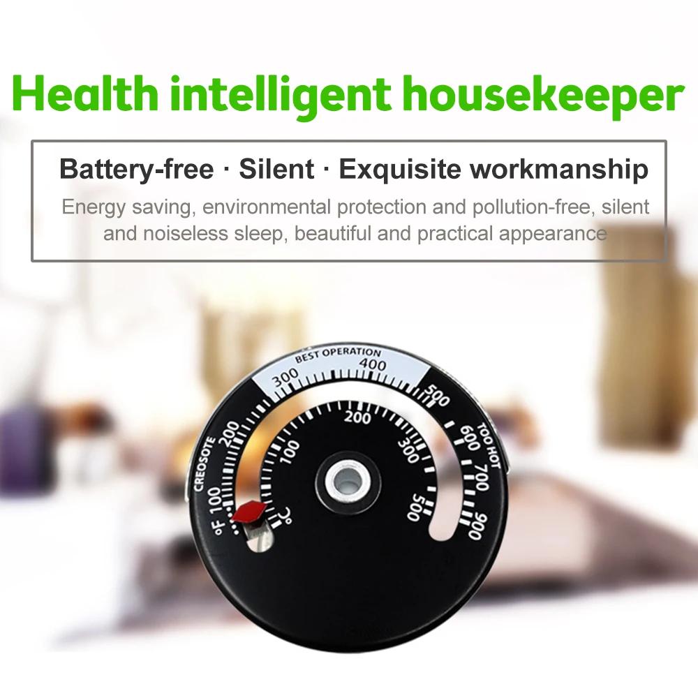 Hermometer Magnetic Wood Stove Heater Thermometer Fireplace Fan Stove with Probe Household Sensitivity Barbecue Oven Tool
