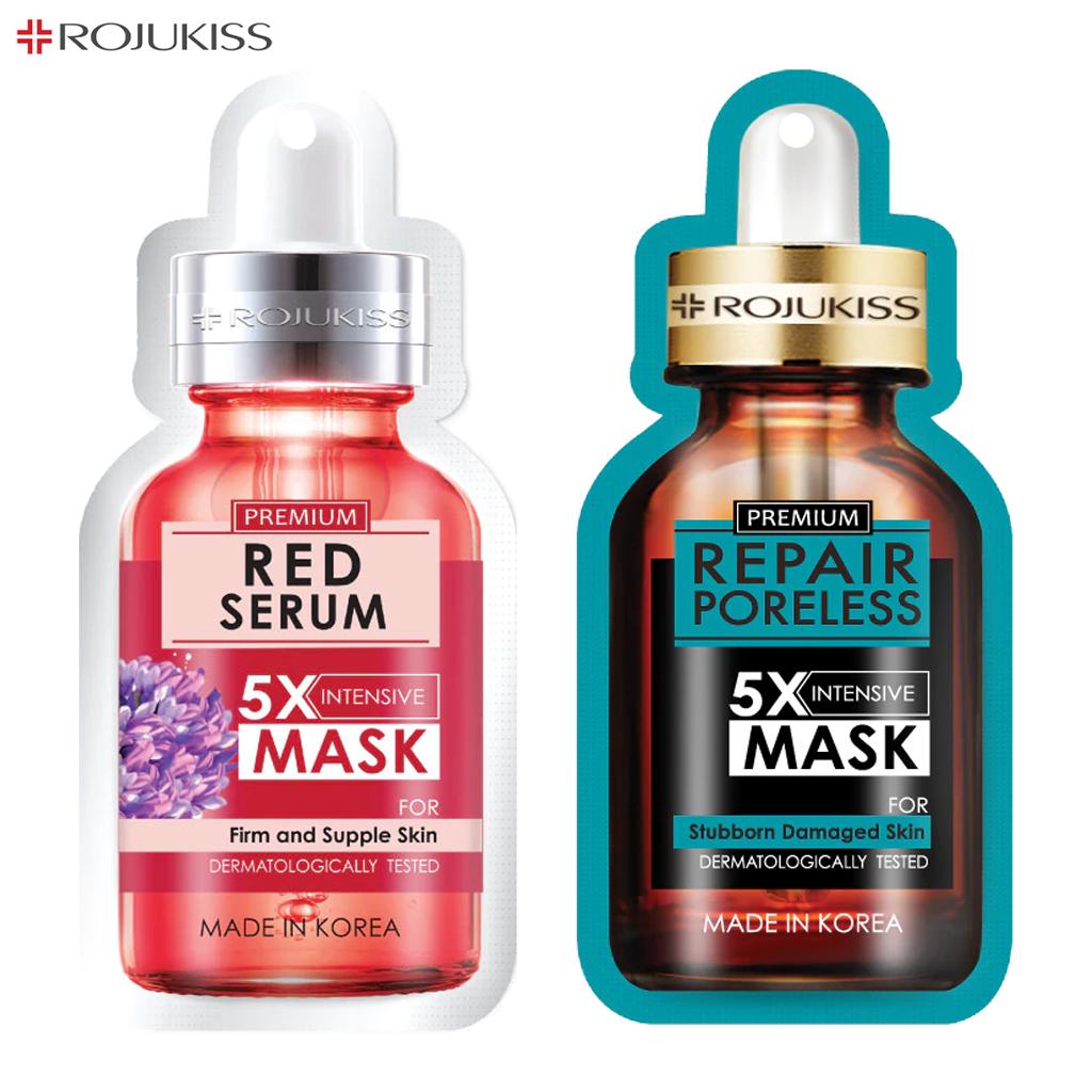 Rojukiss Акне/Укрепляющая/Красная сыворотка/Глута/HYA/Омега/Идеальная/Восстанавливающая/Белая/Цинковая интенсивная маска без пор 5X 25 мл - Thai Skincare