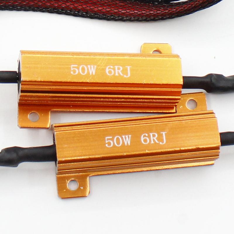 6 Ohm 50W LED Load Resistors Canbus Decoder for Car Stop Light Turn Signal Error Message Flicker Cancel Universal Automotive