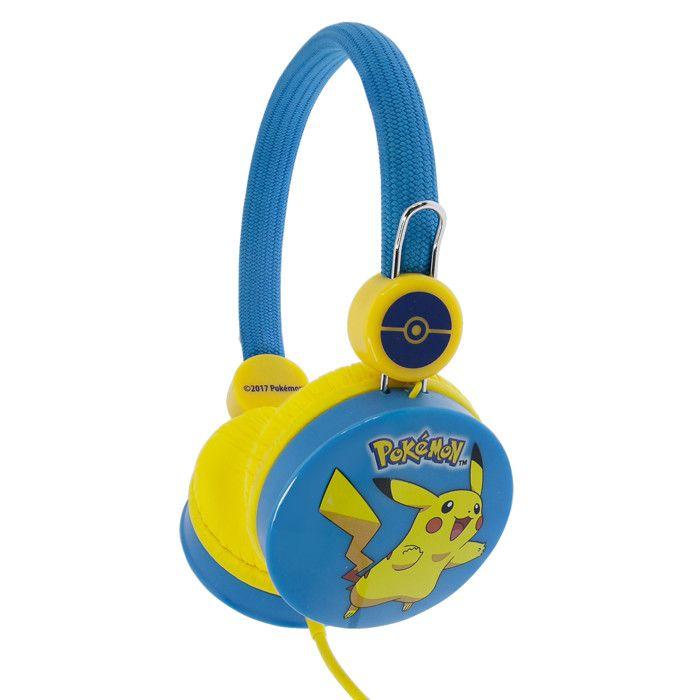 Casque D'écoute - OTL TECHNOLOGIES - Pikachu - 95 Cm - Bleu/Jaune - Limiteur De Son
