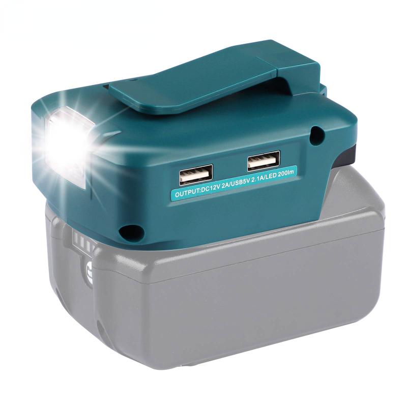 Для Makita 14,4 В/18 В львиная батарея, двойной USB-конвертер, порт со светодиодным прожектором, уличный фонарик для батарей Makita