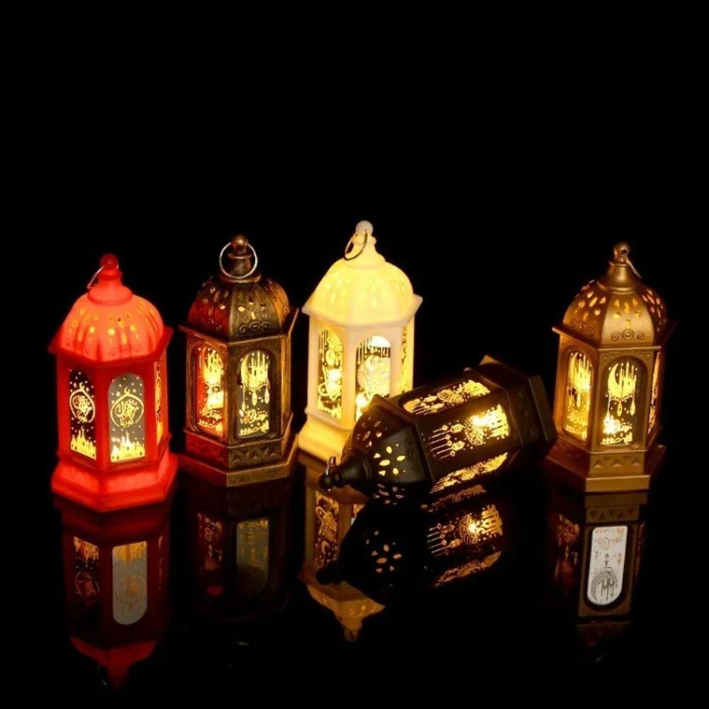 Стиль Марокко EID Mubarak Светодиодный Свет Европейский Ретро Минималистичный Дизайн Светодиодный Фонарь Свет Звезда Форма Луны Подсвечник Лампа
