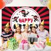 Ninja Happy Birthday Banner Backdrop Cartoon Japanese-style Ninja Theme Background Decor for Kids Boys Girls Warriors Bi