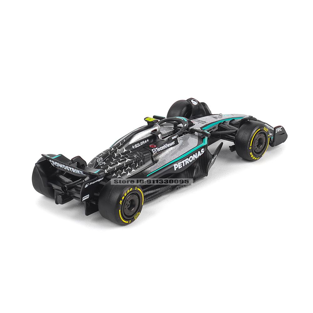 Ббураго 1:64 Mercedes-AMG 2025 F1 W16 #63 Джордж Расселл #12 Кими Антонелли Металлическая модель автомобиля Коллекционные игрушки новейшая модель