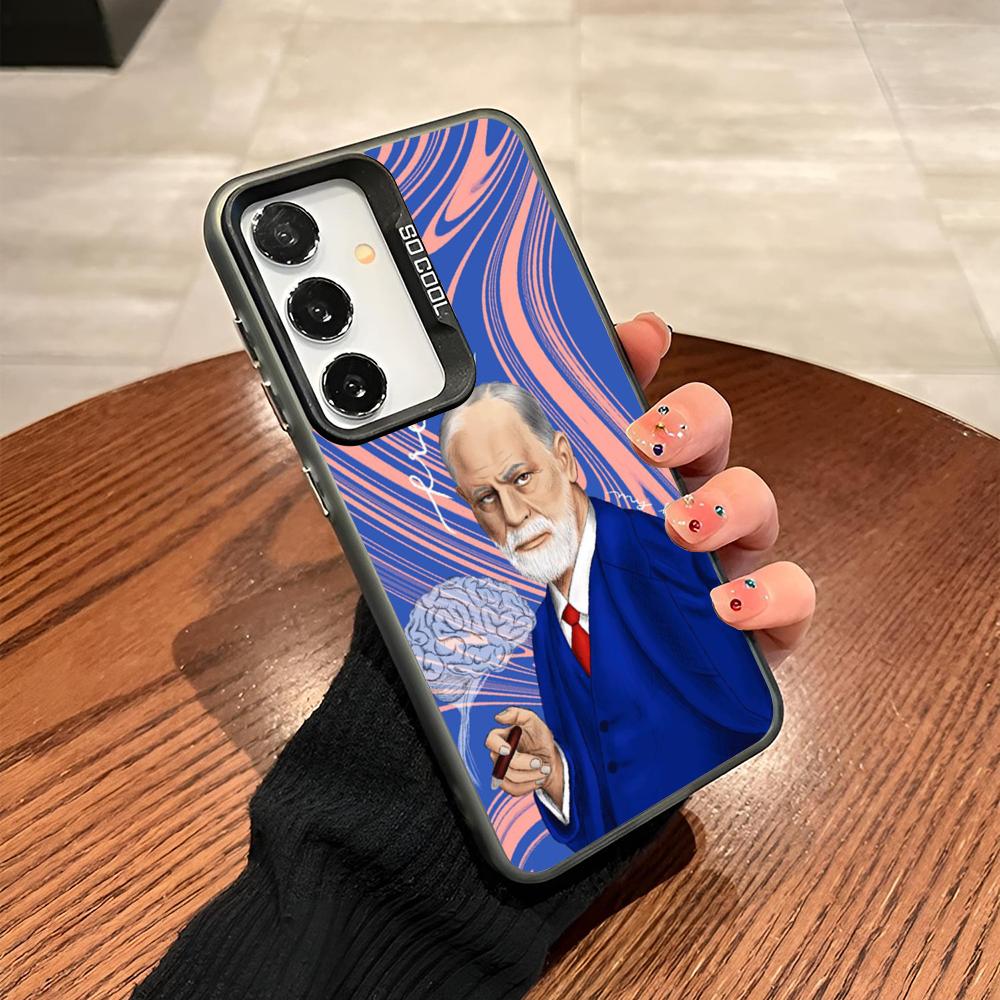 Sigmund Psychoanalysis Freud Phone Case For Samsung Galaxy S25 S24 S23 S22 S21 S20 Note20 Ultra Plus Fe colored silver Cover