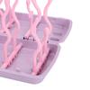 Baby Bottle Drying Rack PP Safe Foldable Portable Baby Bottle Countertop Drain Rack Pink