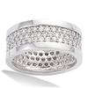 Silver Wedding Band 'Goddess' White Silver (rhodium) - 8 Mm