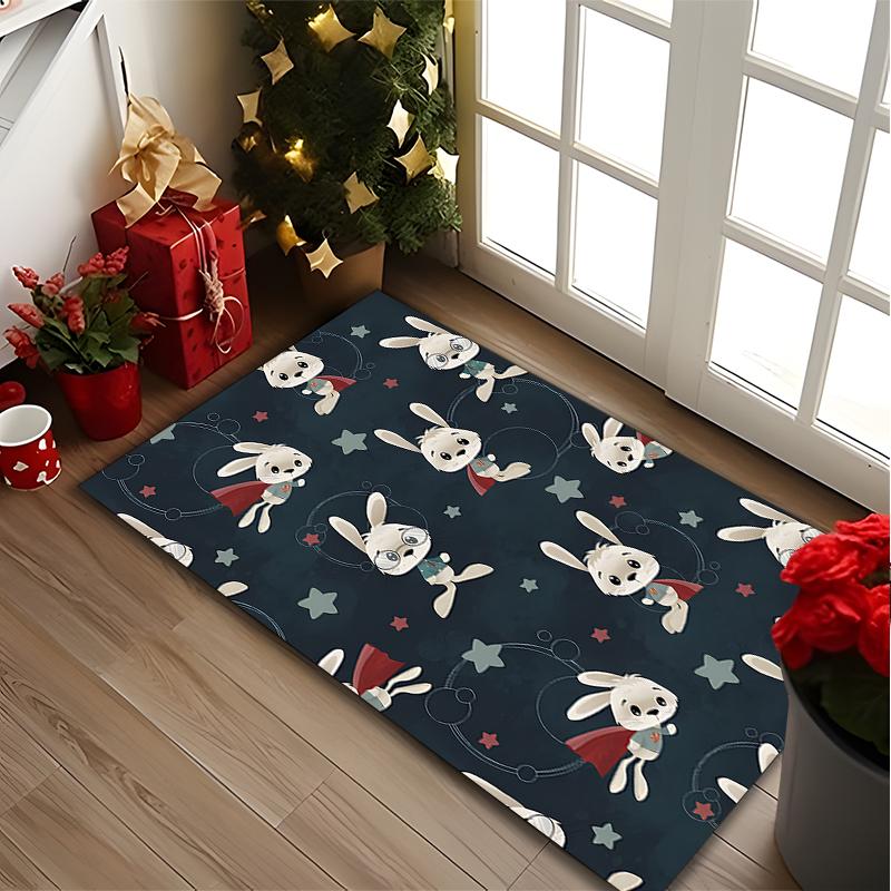Miffy Rabbit Rug Ideal for Reading Room, Multi-purpose Office Chair Sofa Carpet, Anti-slip Printed Home Area Rug