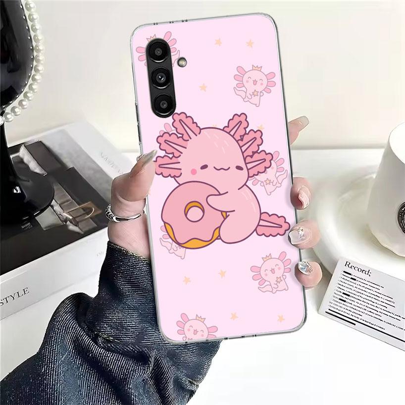 Милый Аксолотль Кавайный Чехол Для Телефона Для Samsung Galaxy A13 A14 A15 A16 A17 A53 A54 A55 A56 A57 A33 A34 A35 A36 A37 A23 A24 A25 A26 Ga