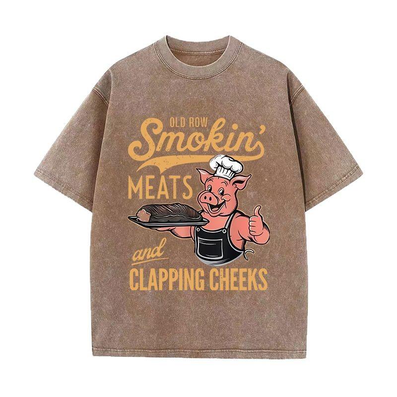 Летняя новая старая потертая футболка свободного кроя с принтом «рыжая спина» для уличного скейтбординга, хлопковая хип-хоп футболка