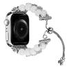 Apple Watch S8 Strap: Pearl Agate with Diamond Detail and Retractable Chain