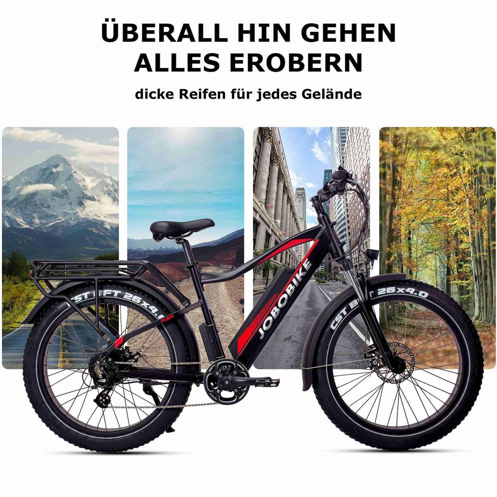 Электровелосипед JOBOBIKE Robin 26'' для взрослых 250 Вт мотор Bafang 48В13Ач