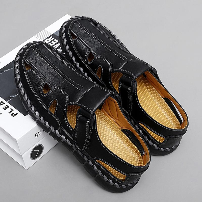 FashionUltra-light Cool Mens Sandals Breathable Outdoor Summer Walking Shoes Antiskid Hollow Out Flats Quick Dry Beach Sandals Loafers