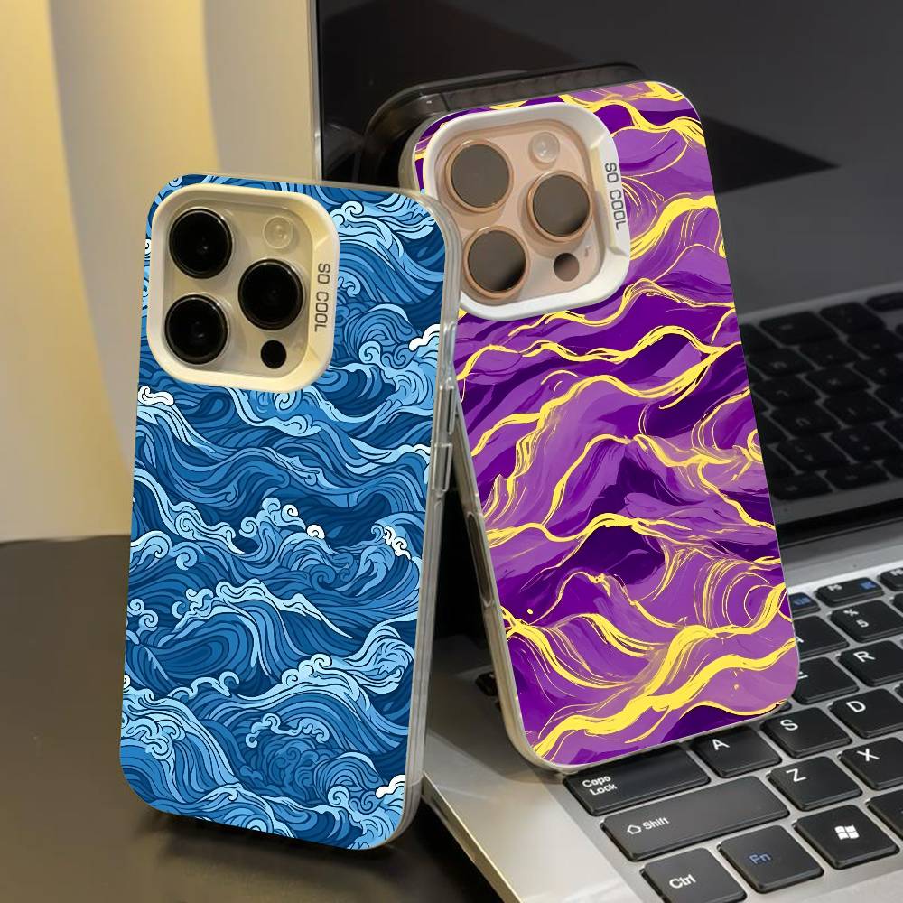 Интересные узоры чехол для телефона для iPhone 17 17Air 16 15 14 13 12 11 Pro Max Plus Цветной Серебристый