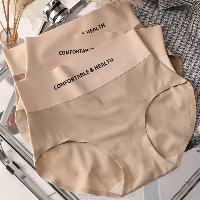Невидимые трусики из ледяного шелка, женские бесшовные трусы, женские трусы, ультратонкое нижнее белье, однотонное удобное нижнее белье с высокой посадкой, новинка