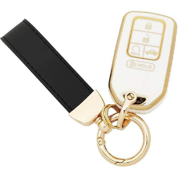 360 Degree Soft TPU Protector Key Fob Cover Case Compatible with 2017 2018    Honda Civic Accord Pilot CR-V Passport ight EX EX-L Touring 5 Button