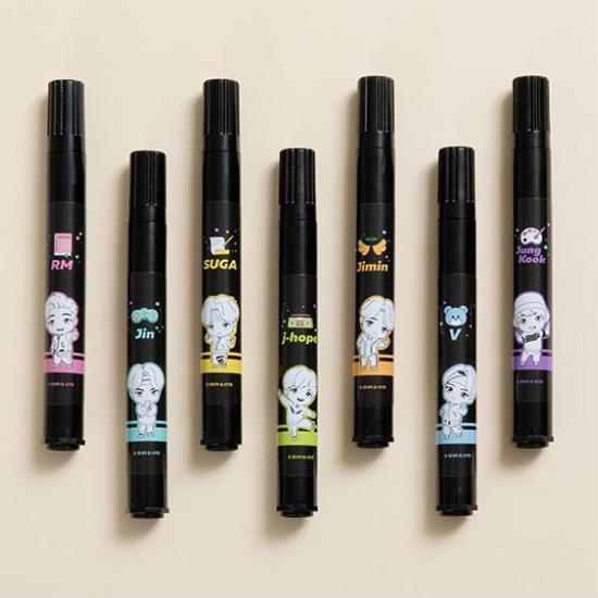 Набор перманентных маркеров Monami × BTS TinyTAN – 1 набор (Официальное сотрудничество)