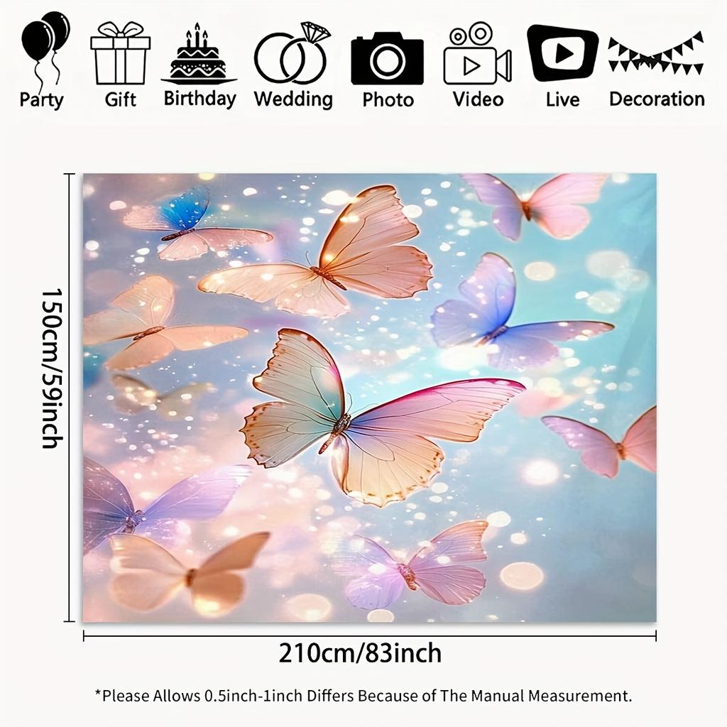2D flat background cloth - butterfly landscape pattern photography background screen multifunctional home decoration