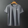 Men Top Ice Silk Quick-drying Short Sleeves O Neck Loose Solid Color Thin Elastic