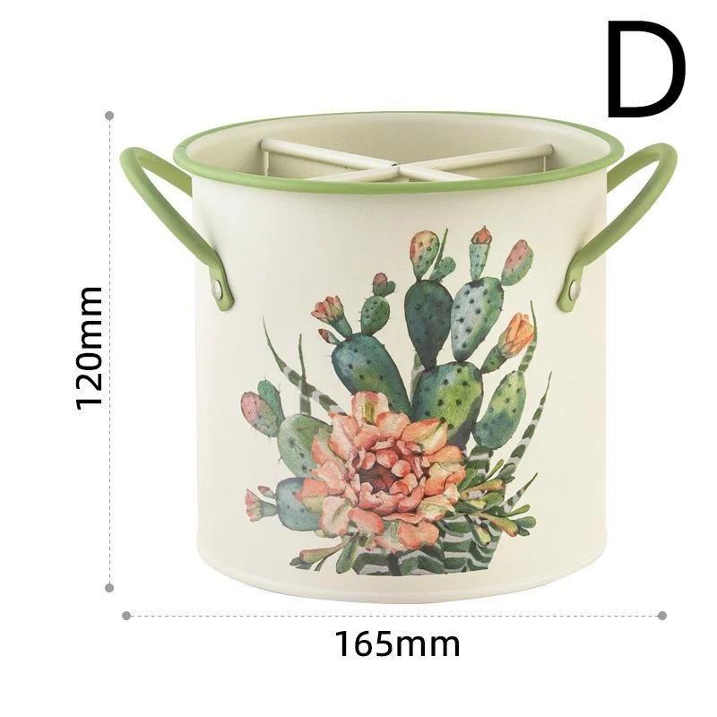 Ведро для хранения посуды в стиле ретро, сушилка с разделителем, нож и вилка, органайзер, украшение для дома, кухонные принадлежности