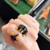 Zinc Zinc Alloy Cartoon Dachshund Ring Dripping Oil Funny Finger Buckle Unique Elephant Ring  Women