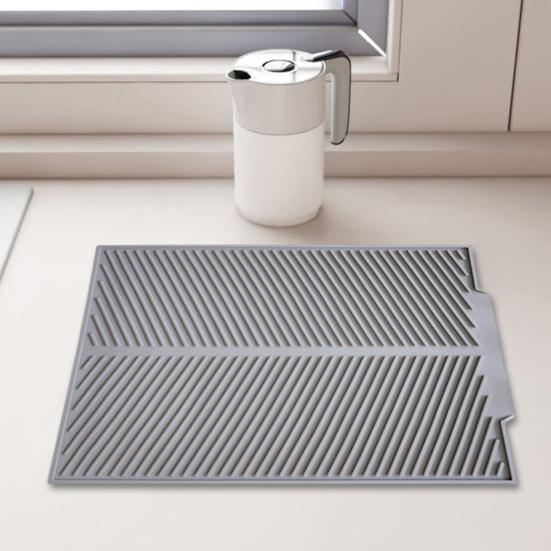 Коврик для сушки, гибкий многоразовый силиконовый коврик для сушки посуды, термостойкий нескользящий коврик для раковины для домашней кухни