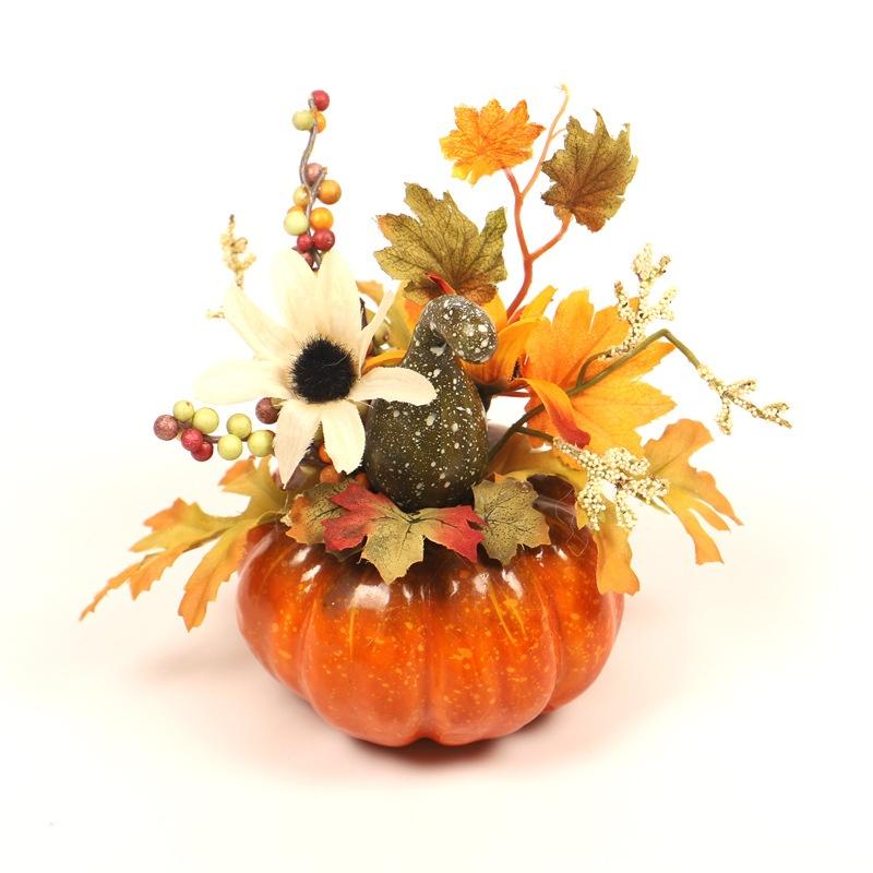 Симуляция Тыква Настольный Маятник Праздник Урожая Хэллоуин Осенний Цвет Декорации Реквизит Кленовый Лист Гранат Украшение для Дома