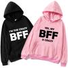Woman Sweatshirts Sweet Korean O-neck Pullovers Autumn Winter Hoodies Crazy BFF Funny Gift Best Friends Birthday Womens Clothing