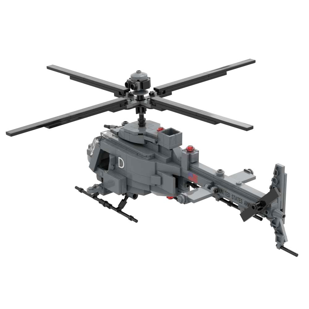 Легкий разведывательный вертолет OH-58D Военное Оружие Строительные Блоки Игрушки Кубики Модель с 2 Солдатами Новые Подарки