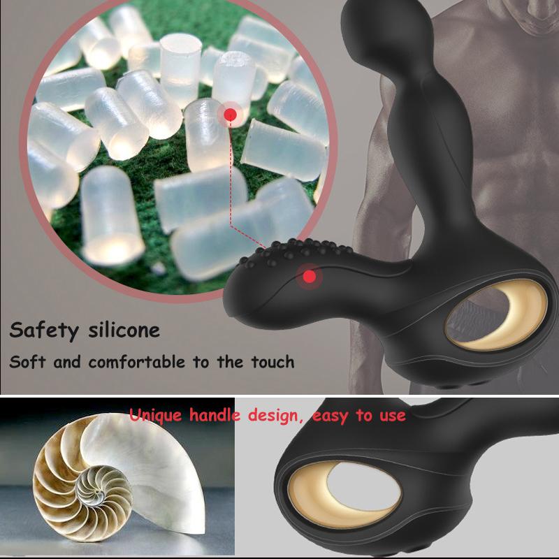 Мужской массажер простаты с вращением, беспроводной дистанционный нагрев, анальная пробка, вибратор
