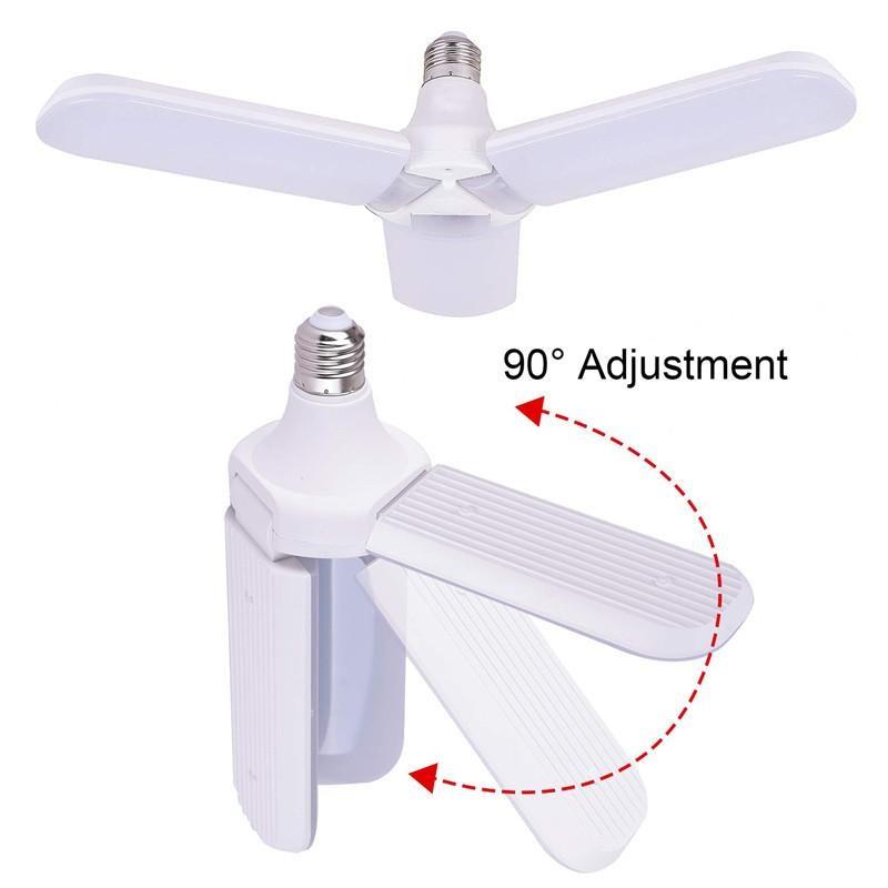 Светодиодная лампа E27 Складная лампа с лопастями вентилятора 45 Вт 60 Вт Регулируемый внутренний свет Дом Фабрика Гараж Мастерская Энергосбережение AC 220 В 240 В