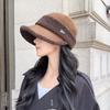 Autumn and Winter Women's Lamb Wool Thickened Equestrian Hat Retro Temperament Warm Windproof Bucket Hat