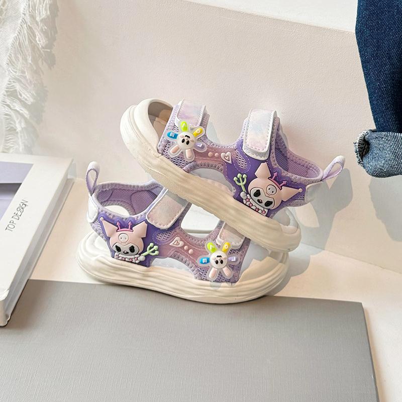Girls' sandals summer new foreign cartoon girl beach shoes children's popular princess shoes