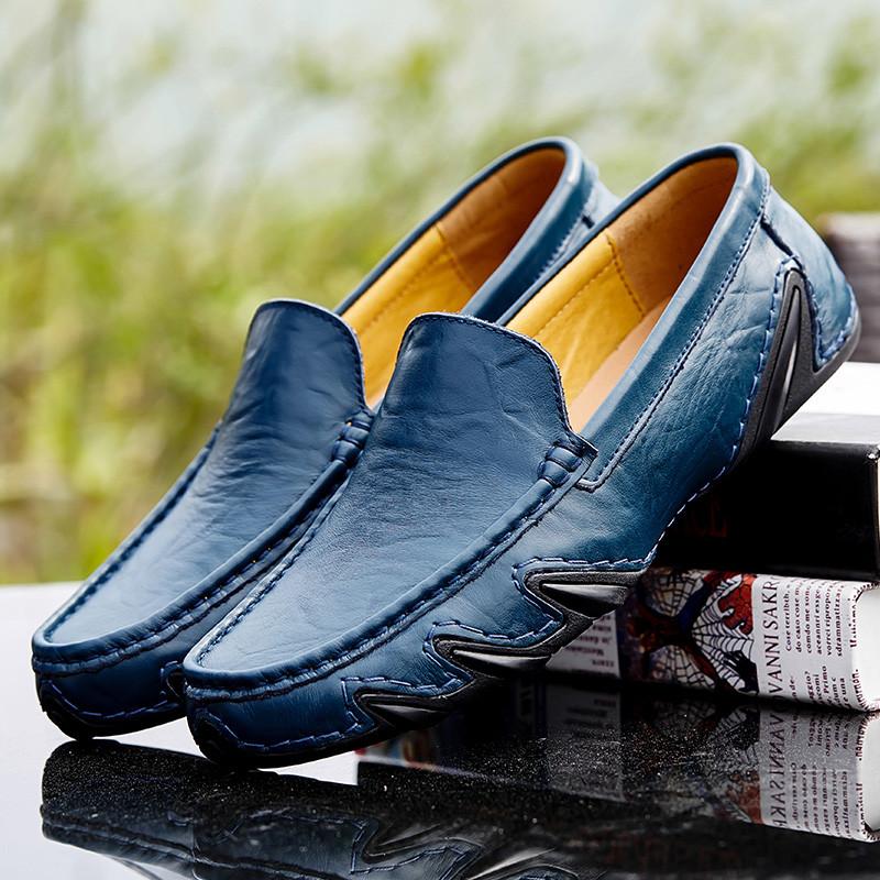 Plus Size Split Leather Shoes Men Loafers Comfortable Casual Shoes Men Flats Moccasins Men Footwear