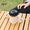Insulated Cup Cover with Strap Plush Coffee Sleeve, Hand Soft Holder, Anti Scald Milk Tea Protector Retro Style Warmer Sleeve for Autumn And