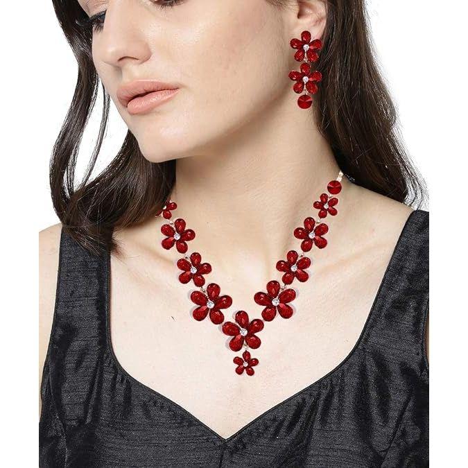 Комплекты украшений для женщин, ожерелье-чокер с кристаллами, комплект украшений с серьгами для девочек/женщин