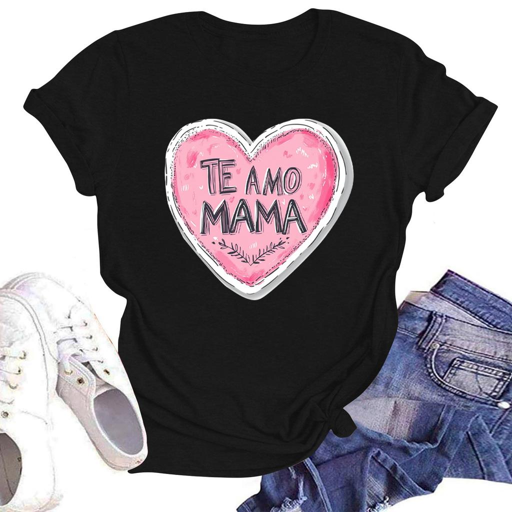 Женская повседневная футболка с круглым вырезом и короткими рукавами с принтом