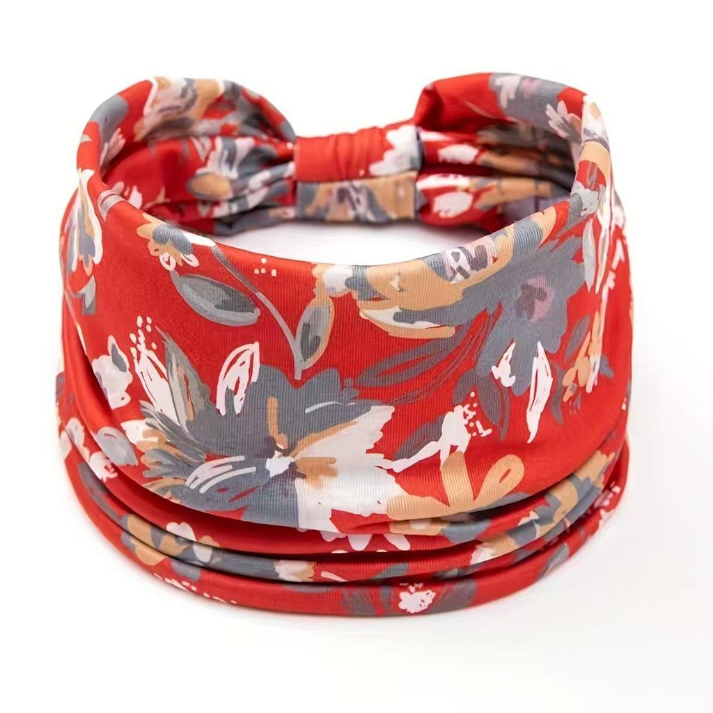 Женская богемная повязка для йоги с узором «кешью» - Впитывающая пот, эластичный хлопковый аксессуар для волос