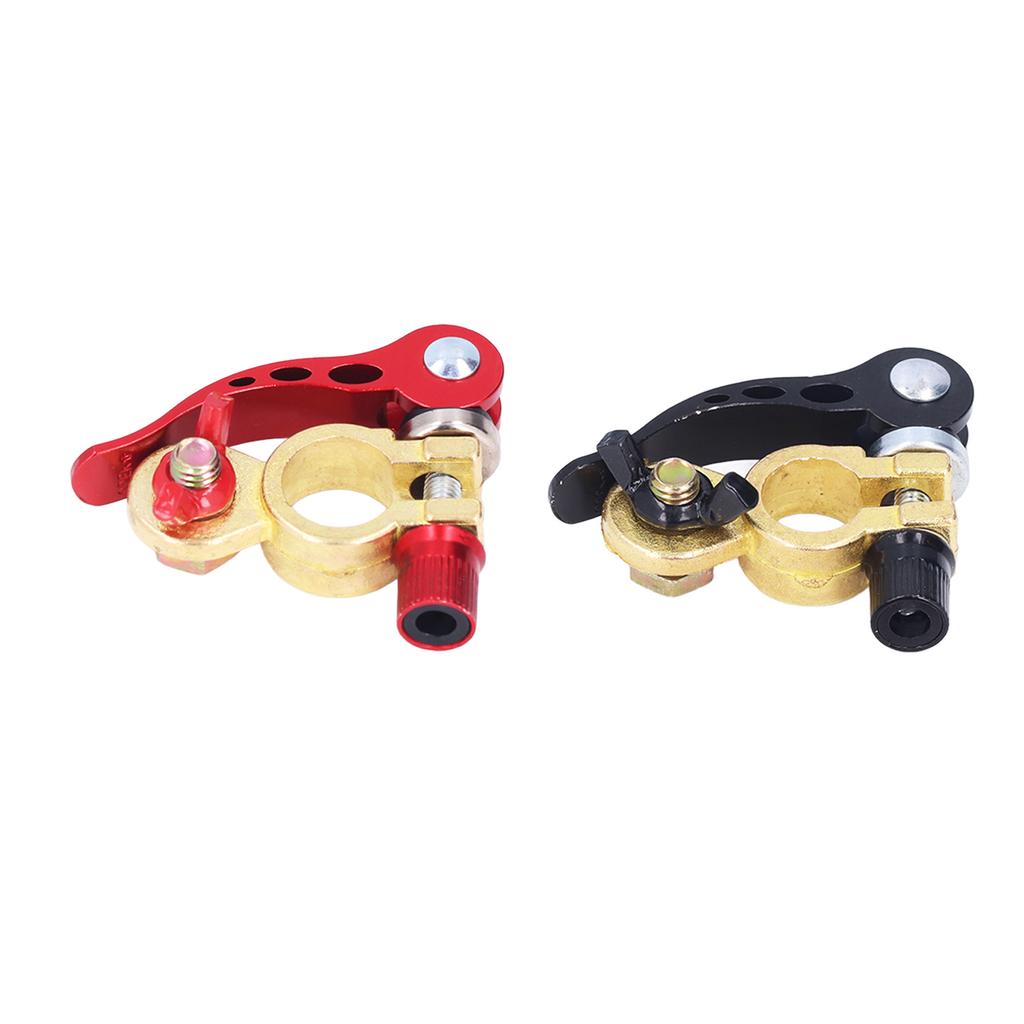 2pcs Copper Battery Terminal Clamp Connectors Quick Release Disconnect for Car