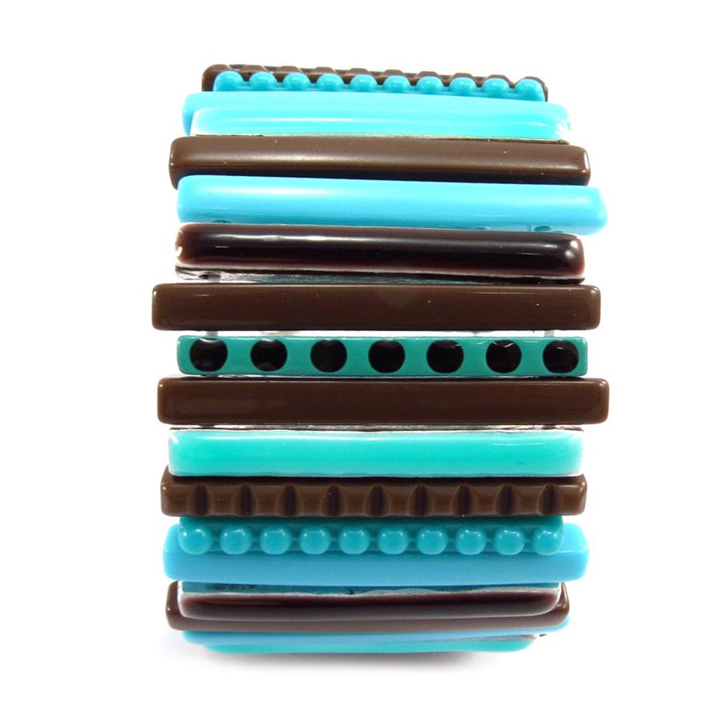 NOA [K1465] - Turquoise Brown 'Coloring' Designer Bracelet
