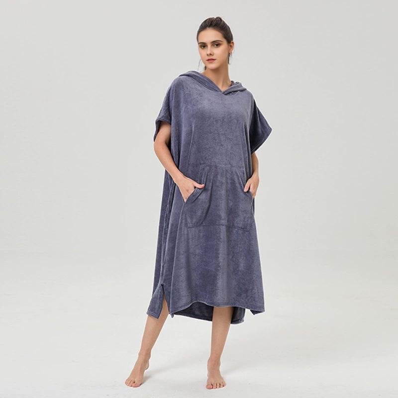 Многофункциональное быстросохнущее пончо-халат: Впитывающее полотенце для йоги, бега, серфинга и спорта