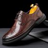Деловая повседневная кожаная мужская обувь из натуральной кожи Оксфордские туфли для мужчин Туфли на плоской подошве