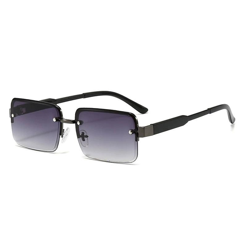 Korean Fashion Aviator Sunglasses For Men And Women Metal Small Square Frame Gradient Lens Shades Glasses Outdoor UV Resistance