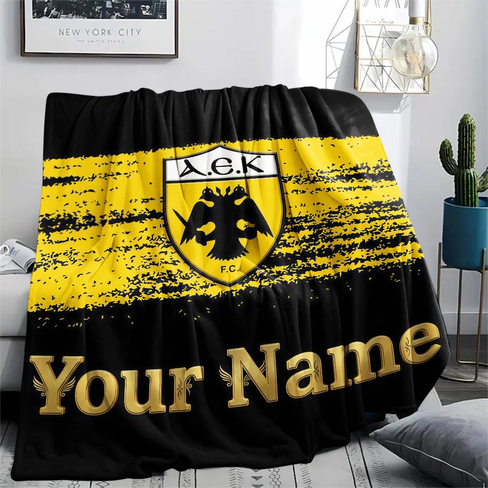 1PC Custom Name AEK F.C. Patterned Flannel Blanket Suitable For All Seasons for Home Decor Warmth and Comfort Gifts Holiday Present -HE13