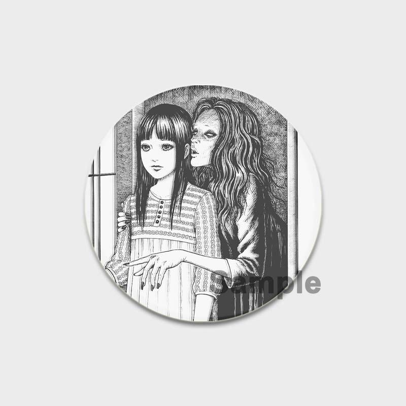 58 мм новая брошь с героями мультфильмов Дзюндзи Ито, аниме ужасов, эмалированная булавка из сплава, фильмы ужасов, аксессуары для творчества, детский подарок, 58 мм, значок с мультяшным рисунком